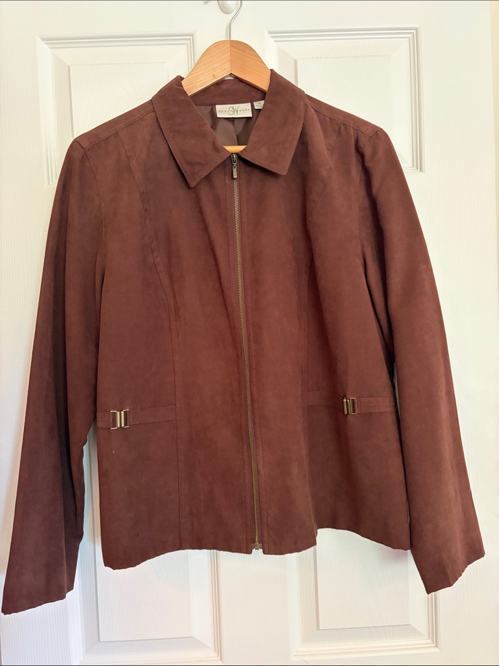 Women’s Studio Works Brown Suede Zip-Front Jacket, size 14